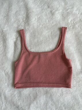 PrettyLittleThing Pink Sparkly Crop Tank Top